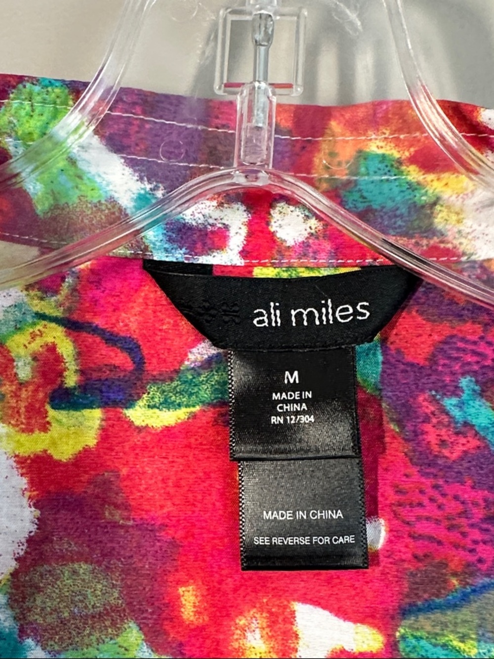 Ali Miles Abstract Colorful Print Button Down Top Size M - Picture 6 of 16
